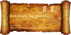 Batthyány Berta névjegykártya